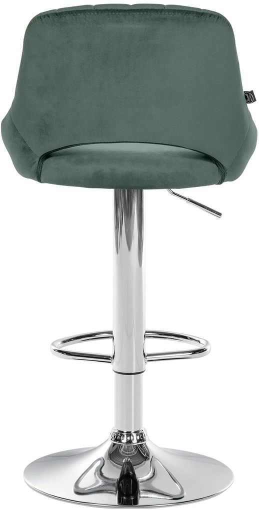 Banco alto Milet em veludo com estrutura cromada 85-106 x 47 x 48 cm Verde