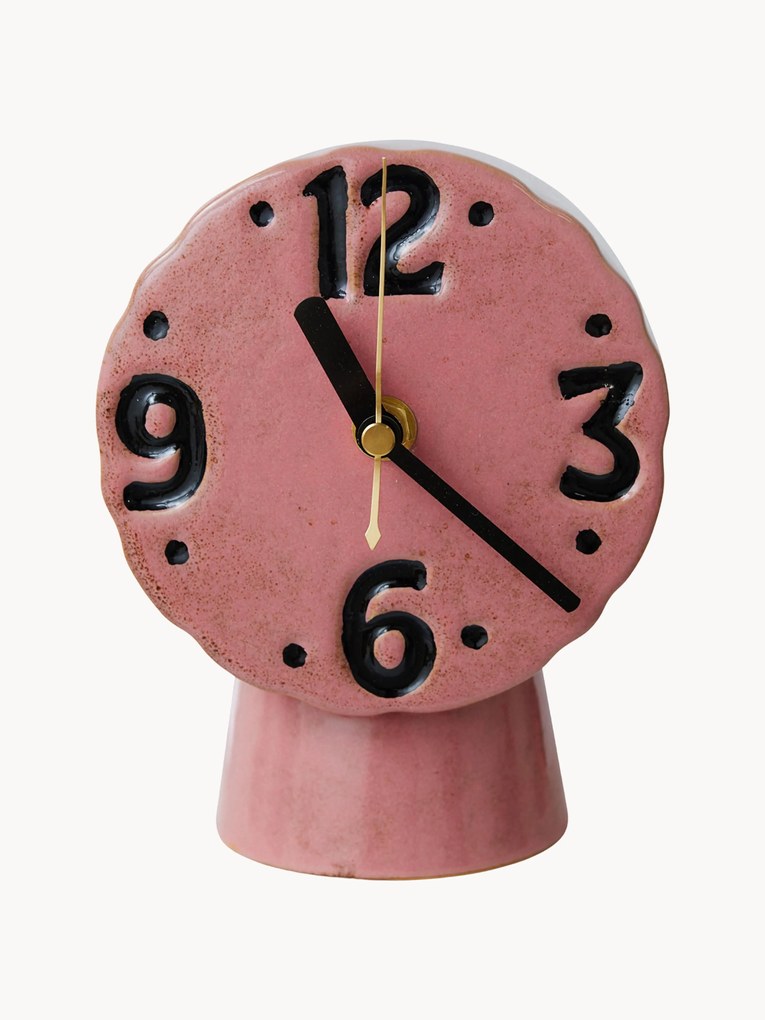 Relógio de mesa em cerâmica pintado à mão Retro