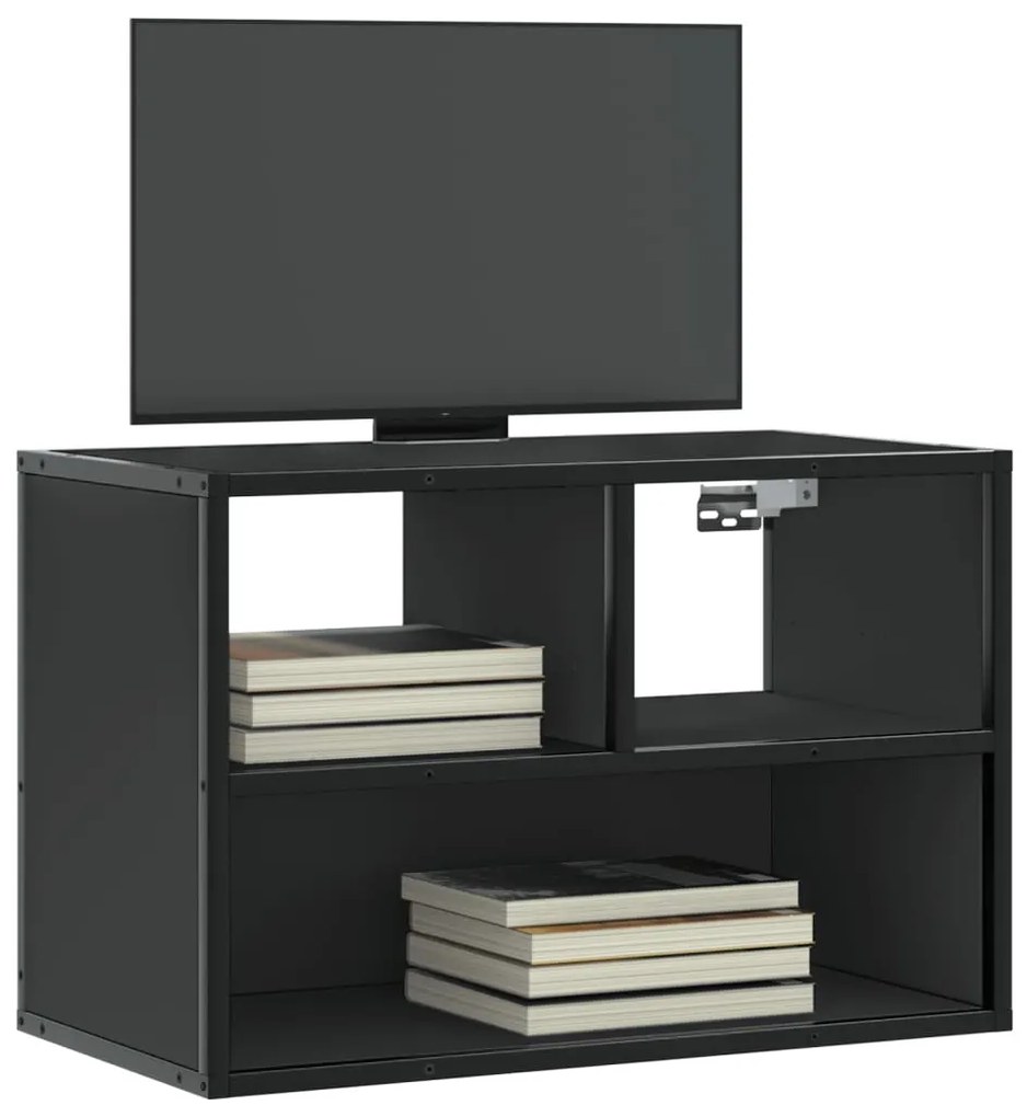 vidaXL Móvel para TV 60x31x39,5 cm derivados de madeira/metal preto