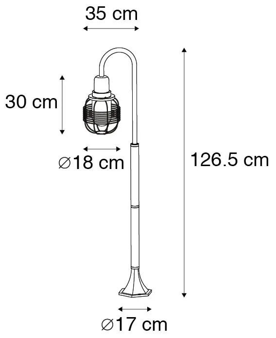 Candeeiro de exterior rústico preto IP44 - Guardado