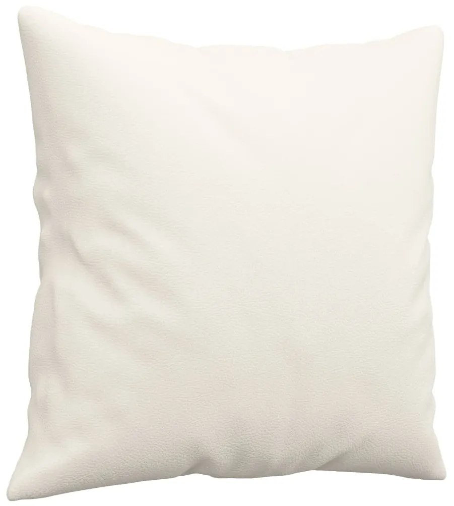 Almofadas decorativas 2 pcs 40x40 cm couro artificial cor creme
