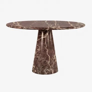 Mesa De Jantar Redonda Ø120 Cm Em Mármore Alodia Mármore Vermelho Cherry Gold - Sklum