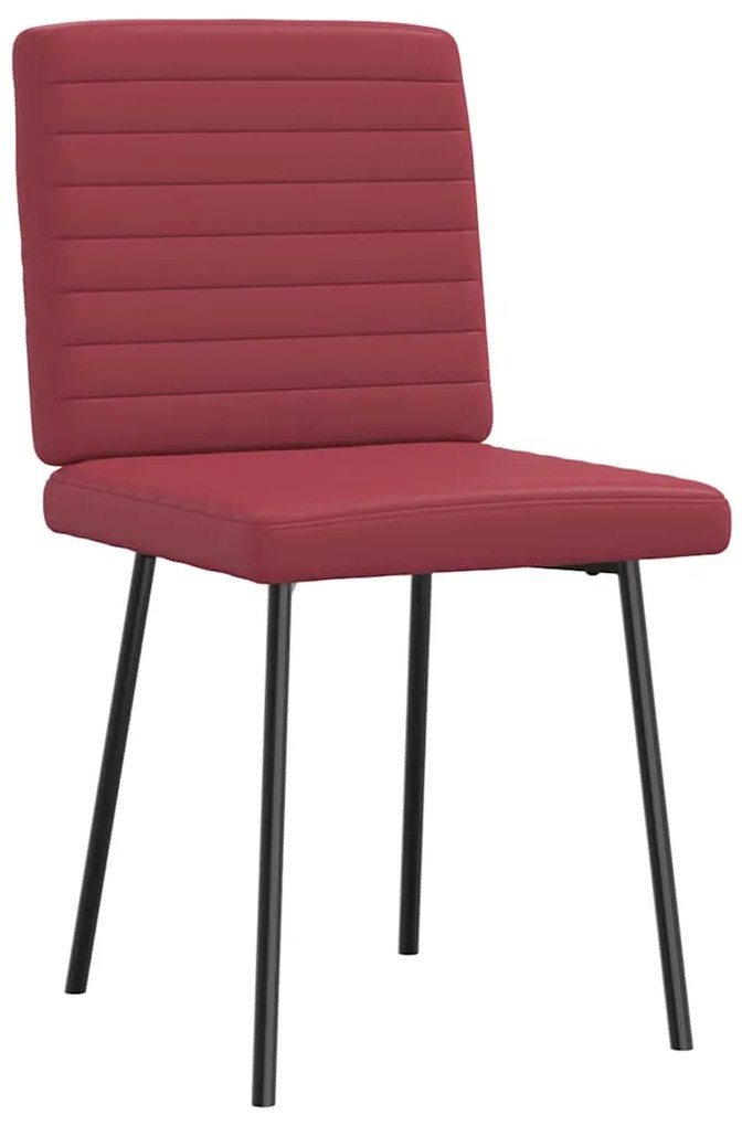 Cadeiras de jantar 2 pcs couro artificial vermelho-tinto