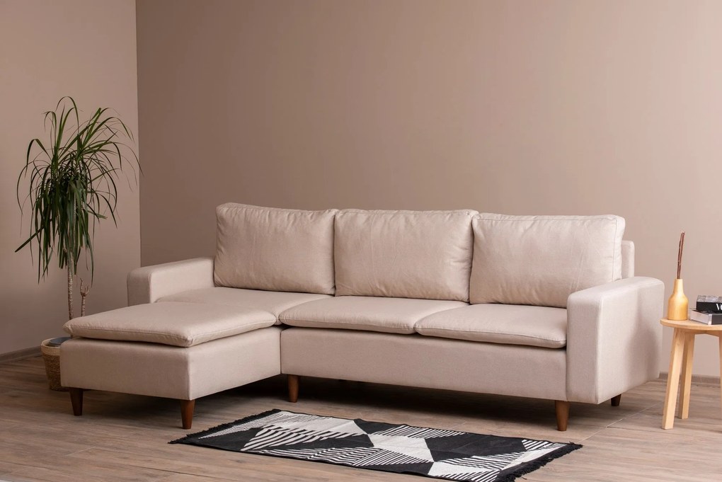 Sofá de Canto Lungo – Creme – 255 cm