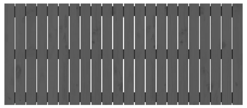 Cabeceira de parede 140x3x60 cm madeira de pinho maciça cinza