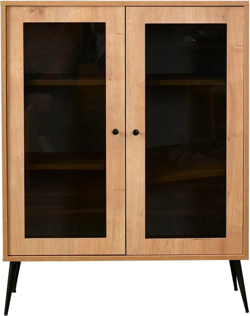 Aparador Calvin – Carvalho/Preto – 90x110x41 cm