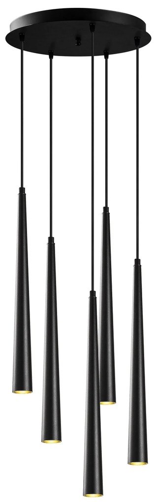 Candeeiro de Teto Ugur – Preto – 43 cm diâmetro, 135 cm altura