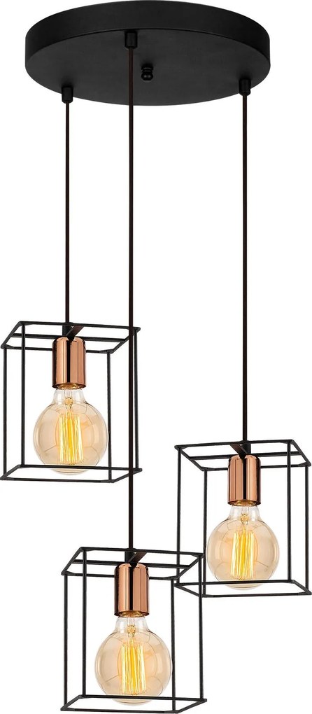 Candeeiro de Teto Selimiye – Preto Bronze – 36 cm de Diâmetro x 110 cm