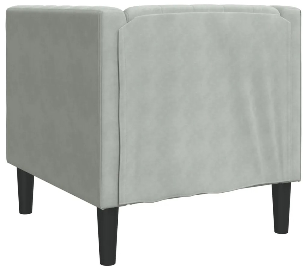 Sofá chesterfield veludo cinzento-claro