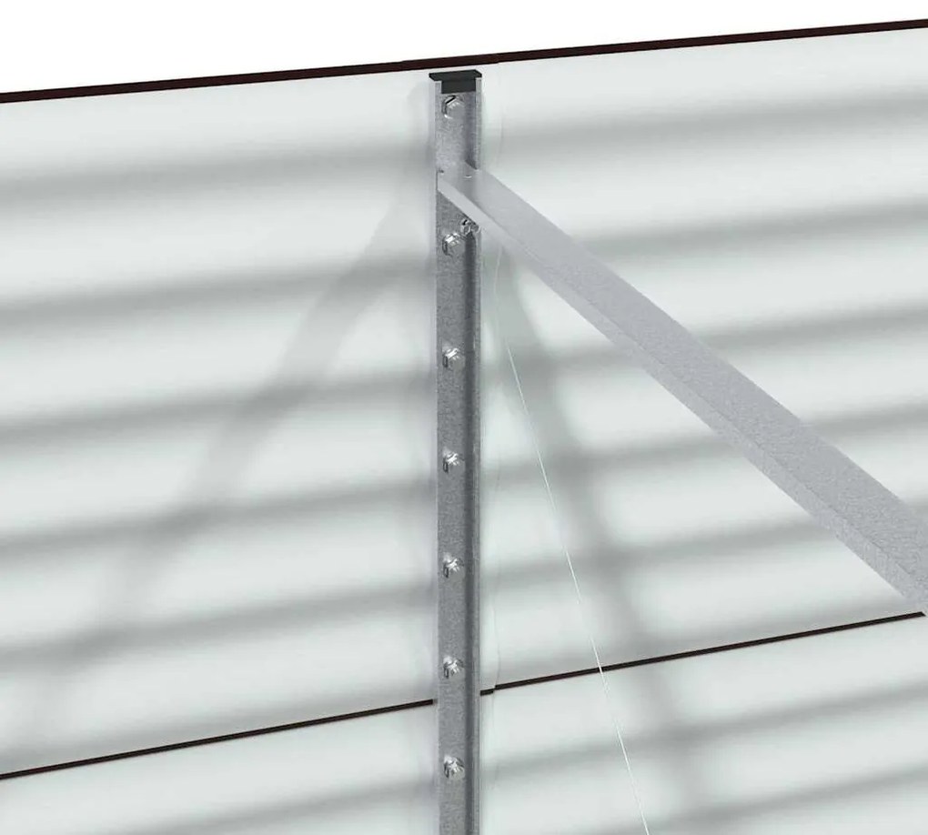Canteiro Elevado de Jardim Marrom vidaXL 400x80x81 cm em Aço Galvaniza