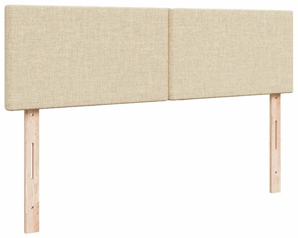 Cama otomana com colchão 140x200 cm tecido creme