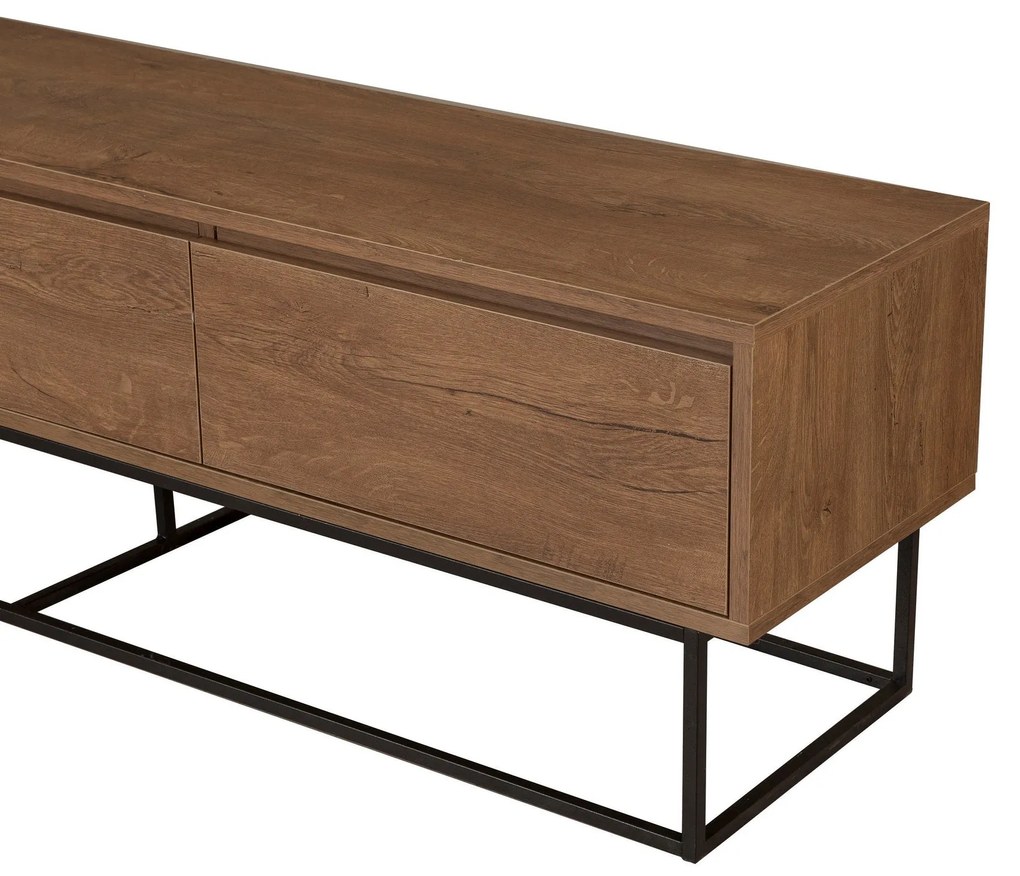 Conjunto de Mobiliário de Sala Laxus – Nogueira/Preto – 90x39x40 cm