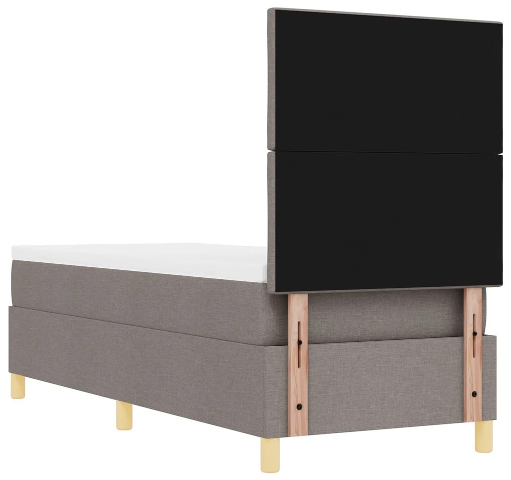 Cama Box Spring com Colchão Taupe 80x200 cm Tecido