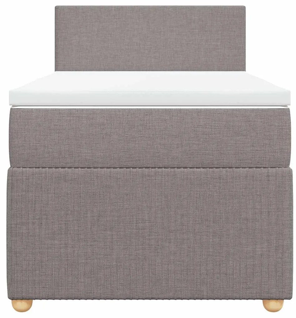 Cama com molas/colchão 100x200 cm tecido cinza-acastanhado