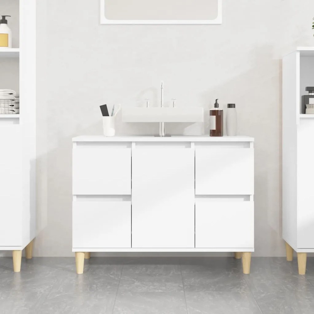 vidaXL Armário de lavatório 80x33x60 cm derivados de madeira branco