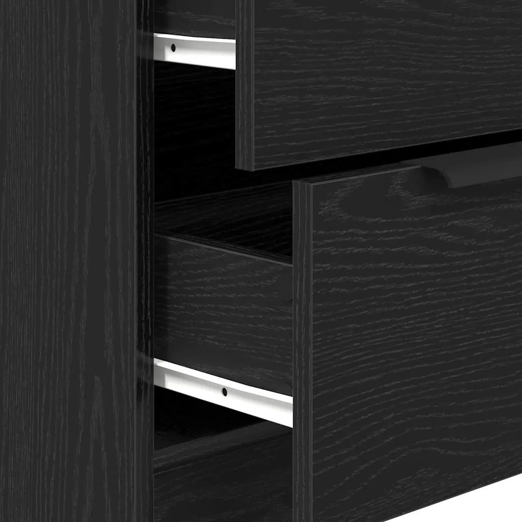 Buffet de Carvalho Preto vidaXL 60x30x70 cm em Madeira Fabricada