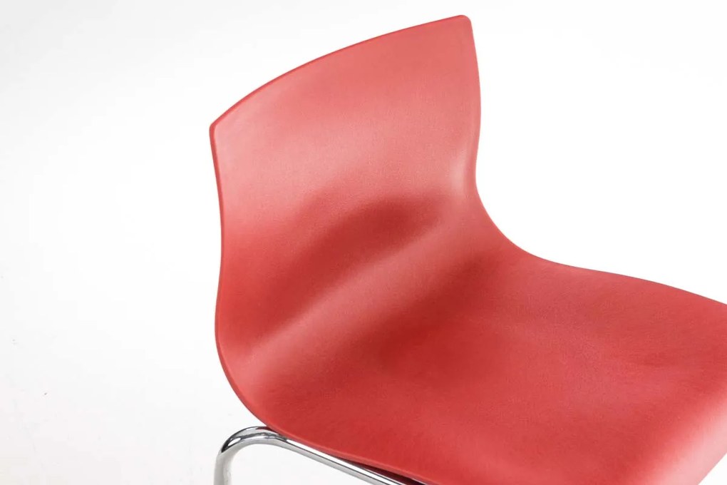 Banco de bar Hoover em plástico e com estrutura cromada 43 x 100 x 48 cm Vermelho