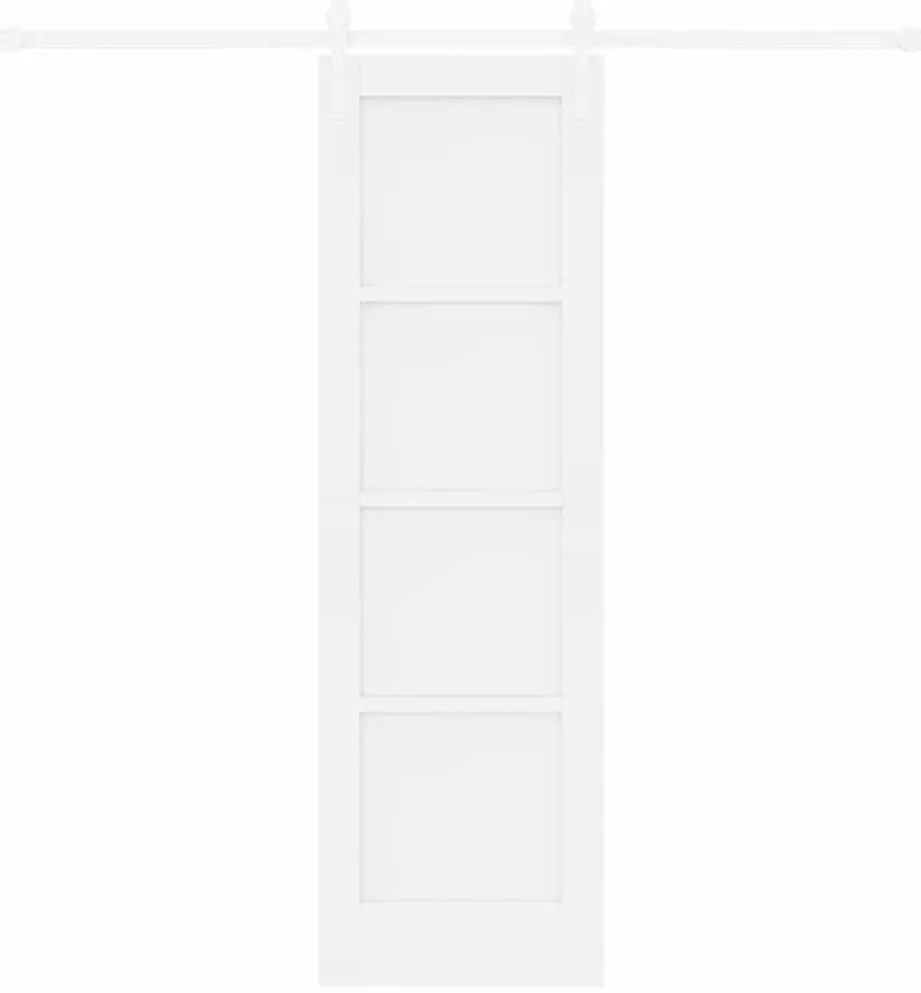 Porta Deslizante vidaXL com Conjunto de Ferragens Branca 61x198.5 cm M