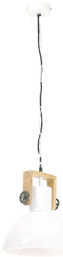 Candeeiro suspenso industrial redondo 25 W 30 cm E27 branco