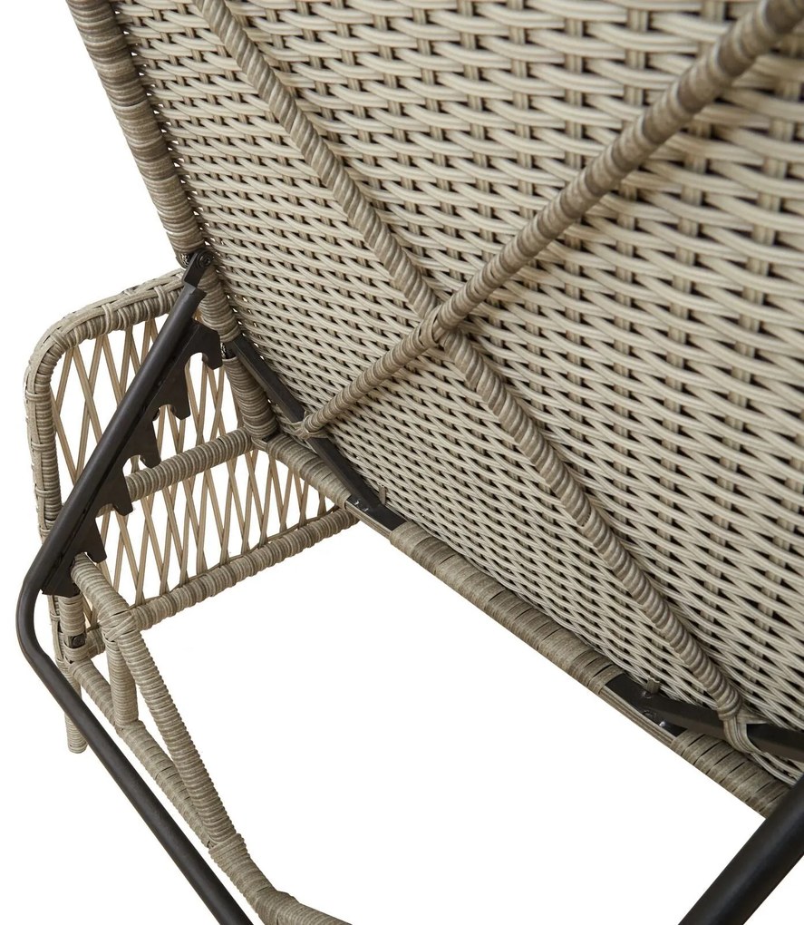 Espreguiçadeira Cinza claro Rattan PE 157 x 55 x 92 cm Dobrável