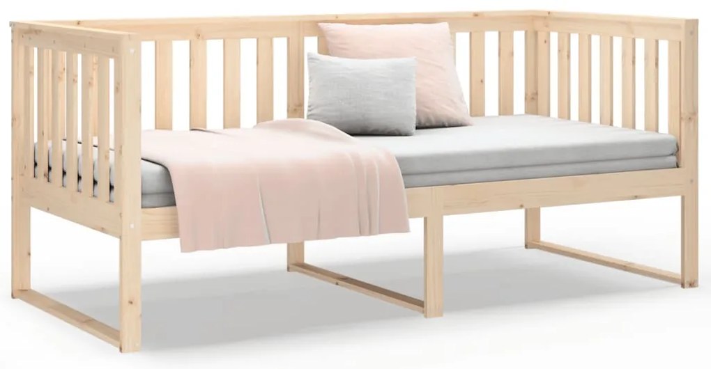 Sofá-cama sem colchão 90x200 cm madeira de pinho maciça