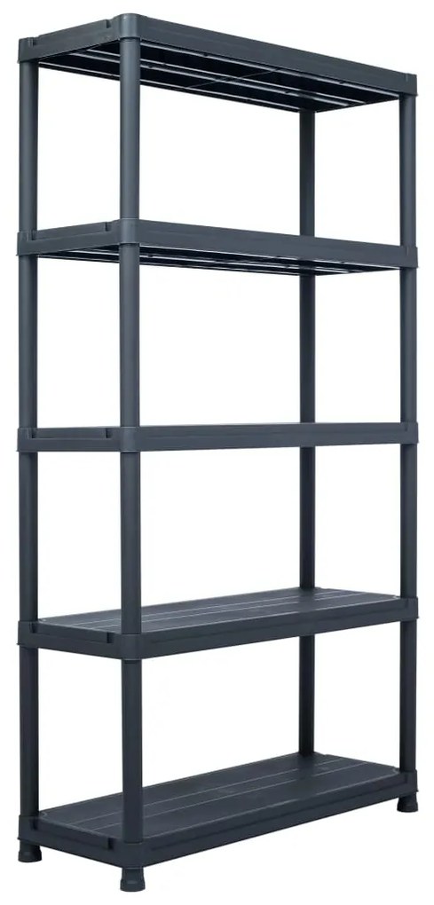 vidaXL Estante de arrumação 250 kg 80x40x180 cm plástico preto