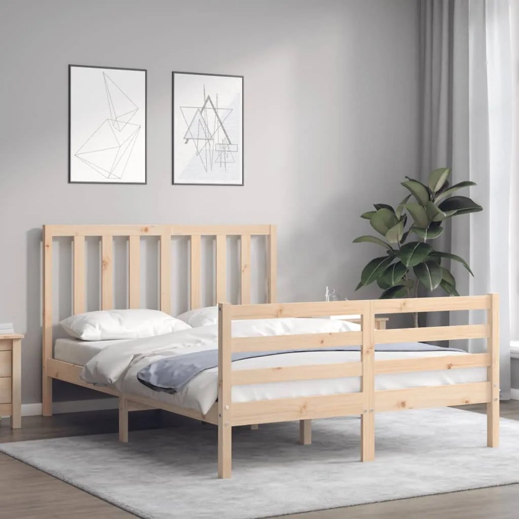 Cama sem colchão 140x200 cm madeira de pinho maciça