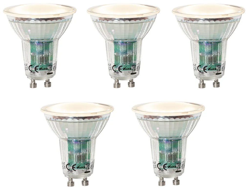 Conjunto de 5 lâmpadas LED GU10 com sensor crepuscular 3W 200 lm 2700K