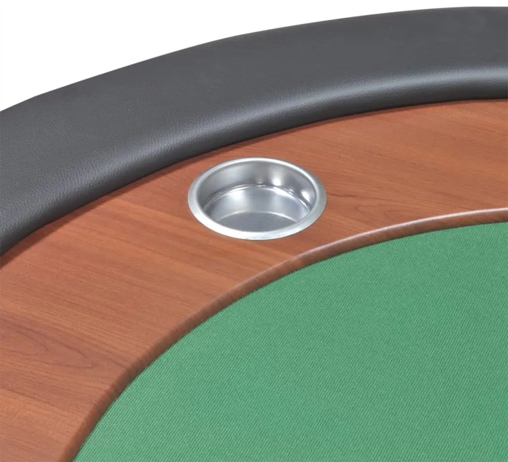 Mesa poker 10 jogadores c/ área crupiê e tabuleiro fichas verde