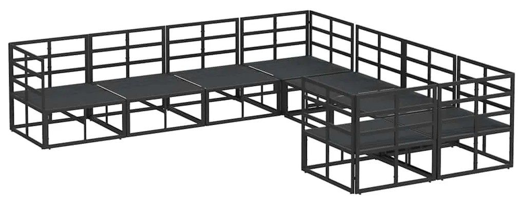 Conjunto de Sofá de Jardim 8 pcs Preto 283 x 283 x 71 cm