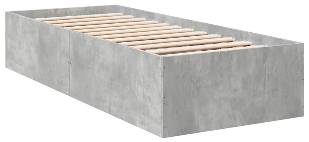 Estrutura de cama 75x190 cm derivados de madeira cinza cimento