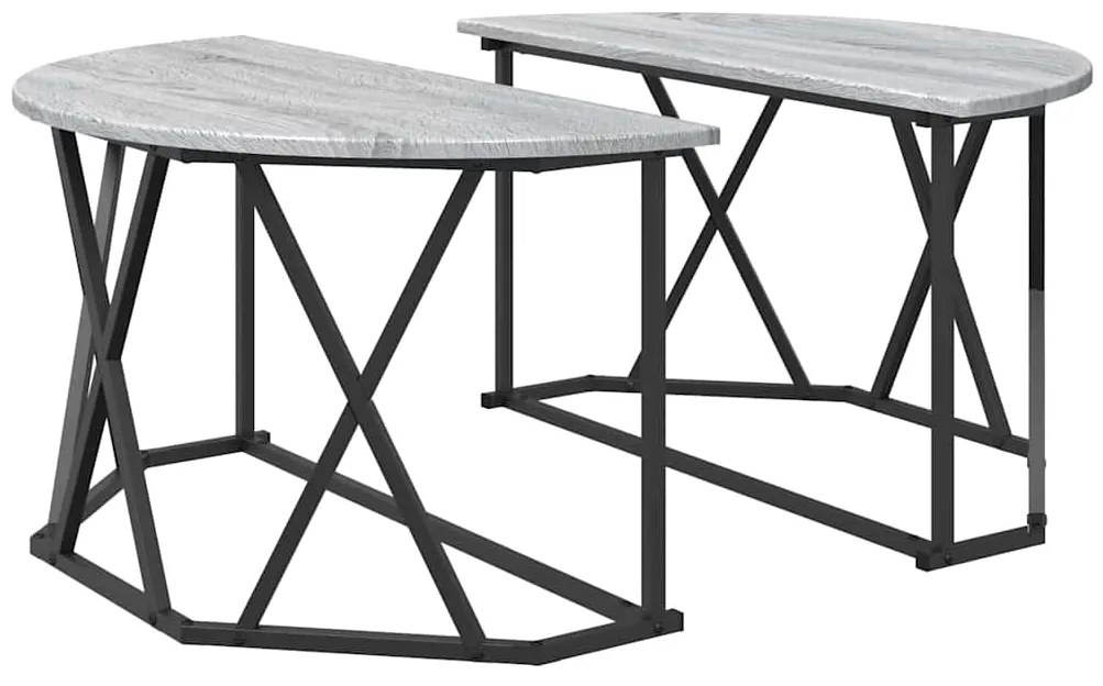 Mesa de Centro Cinza Sonoma 80x80x42 cm Feita de Madeira Engenharia