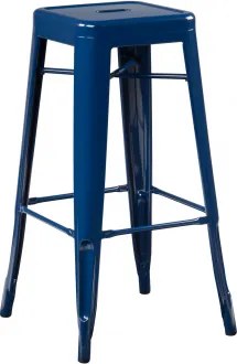 Banqueta Alta Empilhável Em Aço Lix Azul- Marinho & ↑75 Cm - Sklum