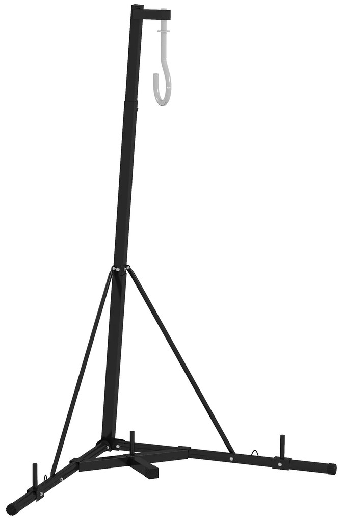 SPORTNOW Suporte para Saco de Boxe de Pé Suporte para Saco de Boxe Dobrável com Altura Ajustável 170x90x182-225 cm Preto | Aosom Portugal
