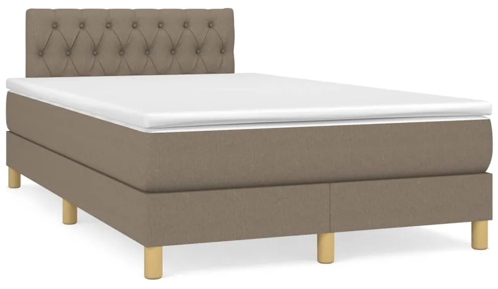 Cama box spring colchão/LED 120x190cm tecido cinza-acastanhado