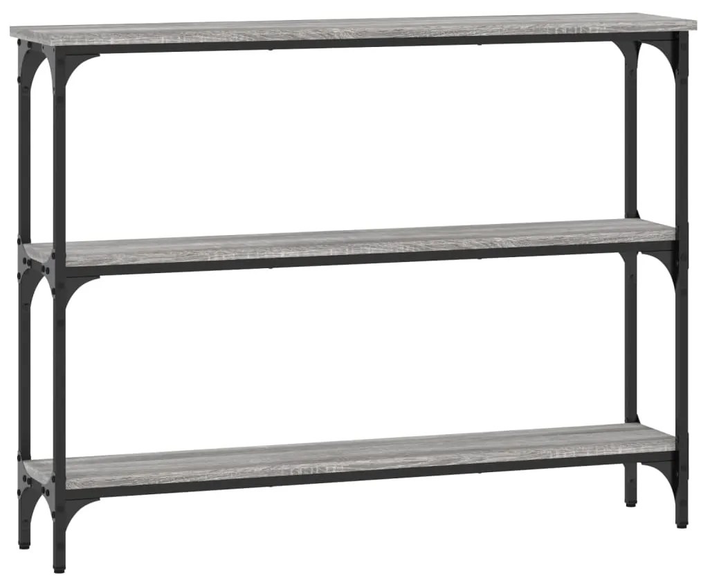 Mesa consola 100x22,5x75cm derivados de madeira cinzento sonoma
