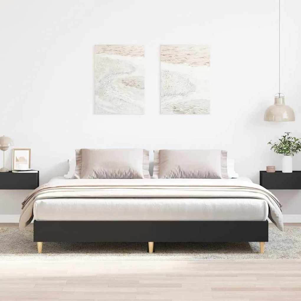 Estrutura de cama sem colchão 160x200 cm preto