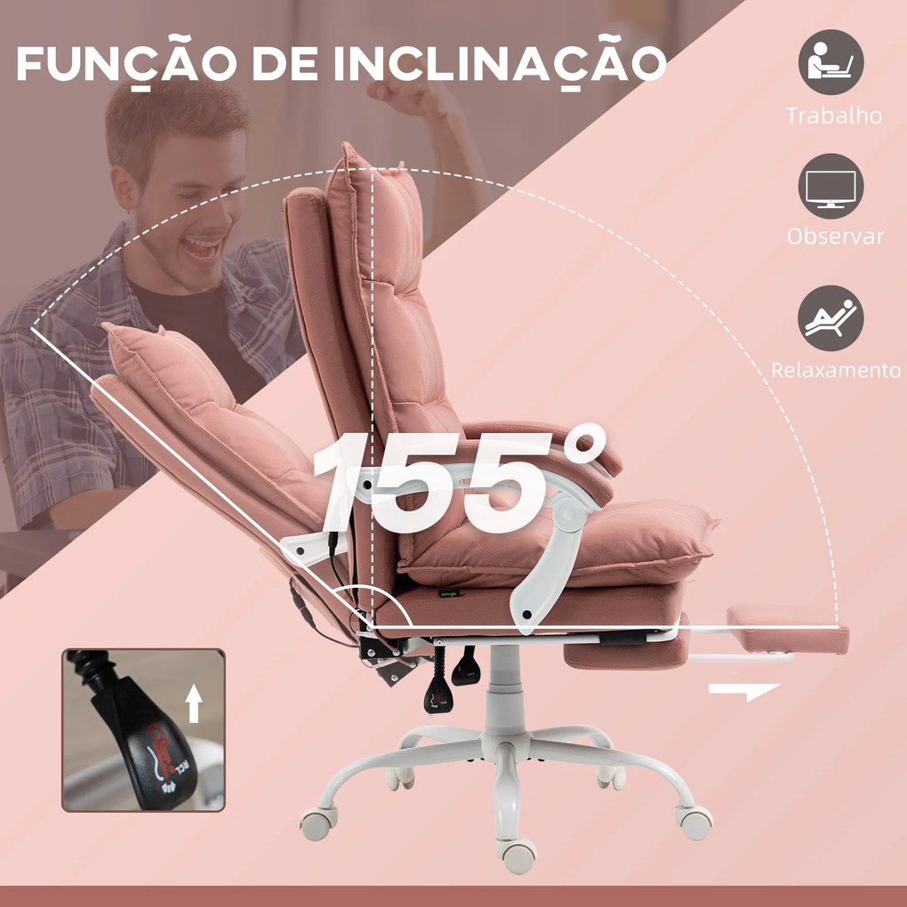 Vinsetto Cadeira de Escritório com 6 Pontos de Massagem e 5 Modos Cade