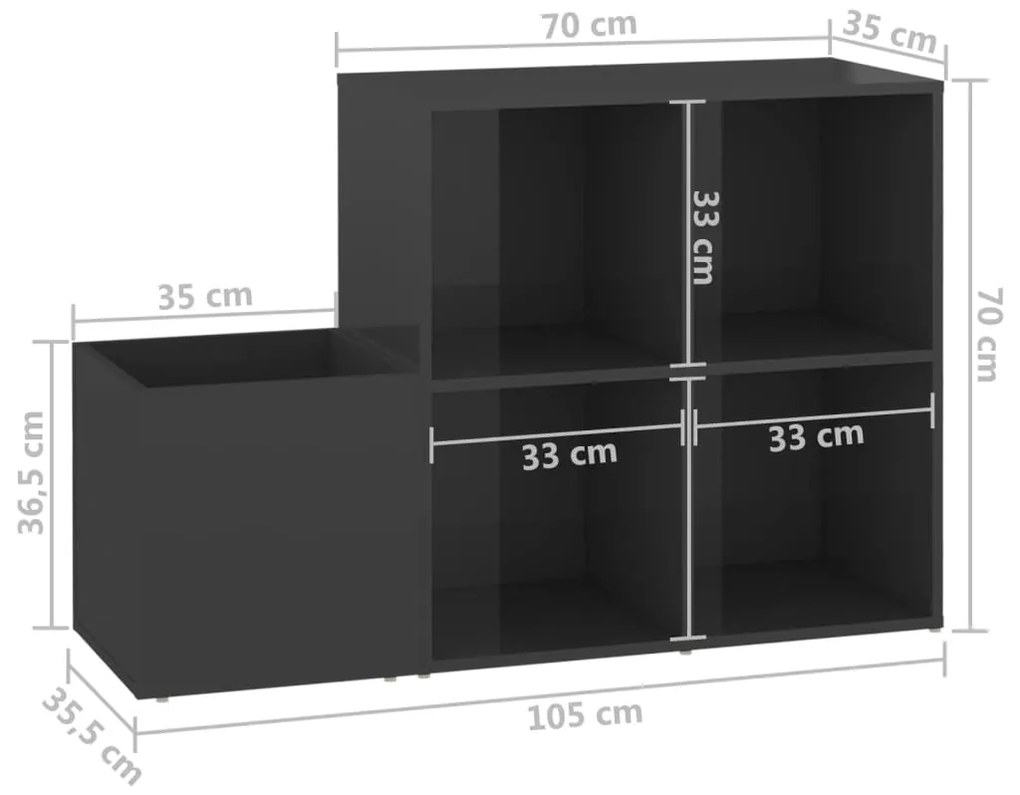 Sapateira corredor derivados de madeira cinza brilhante