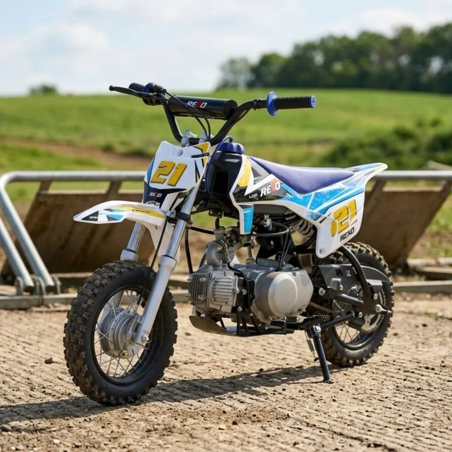 Mini Moto Infantil para crianças REXO K90A 90cc Semi-Automática 10/10" 4T Azul