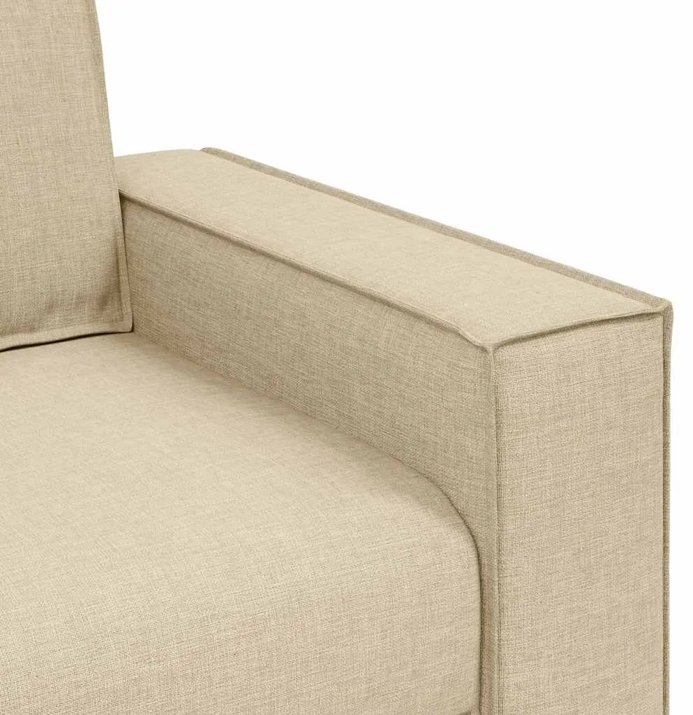 Sofá de 2 lugares em tecido creme 120 cm