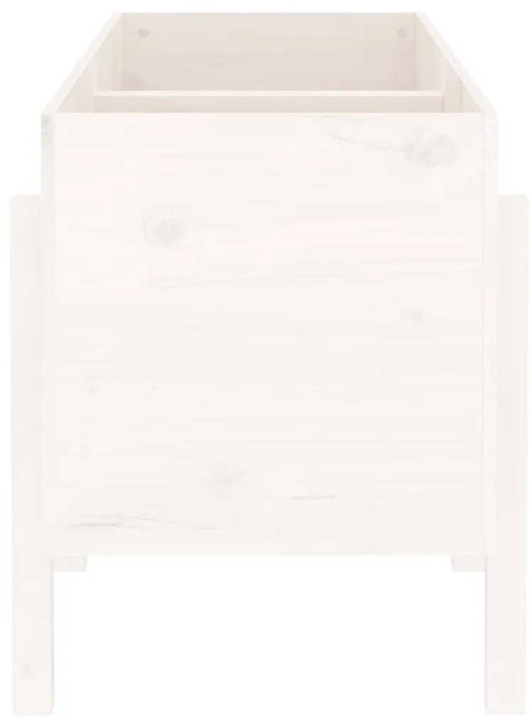 Canteiro elevado de jardim 121x50x57 cm pinho maciço branco
