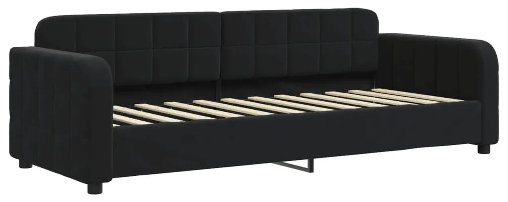 Sofá-cama com colchão 80x200 cm veludo preto