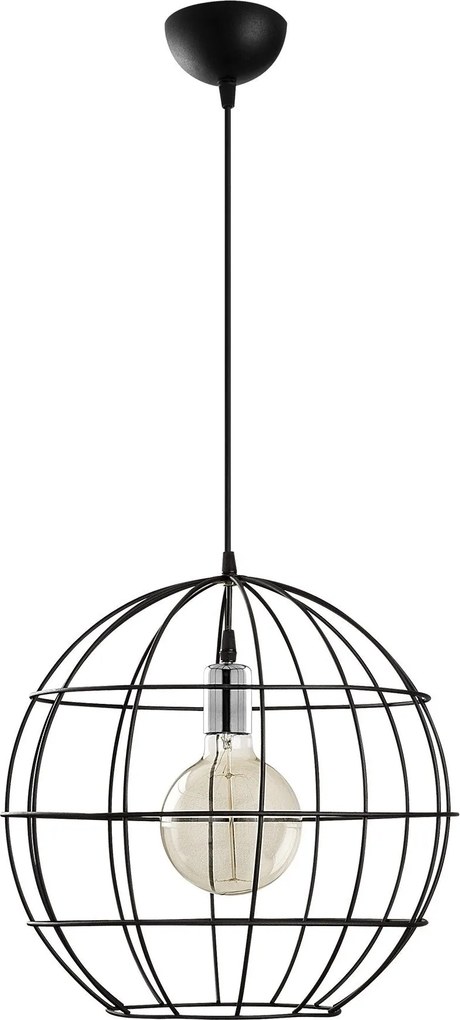 Candeeiro de Teto Tel – Preto – Diâmetro 40 cm, Altura 136 cm