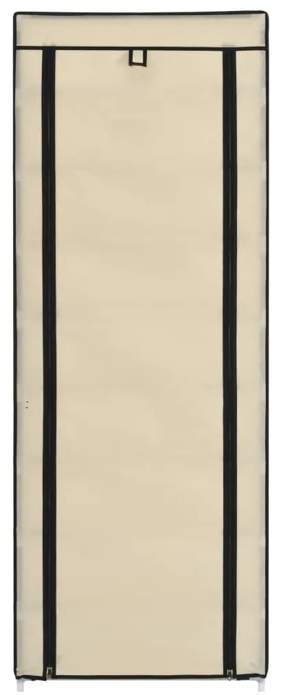 Sapateira com cobertura 57x29x162 cm tecido creme