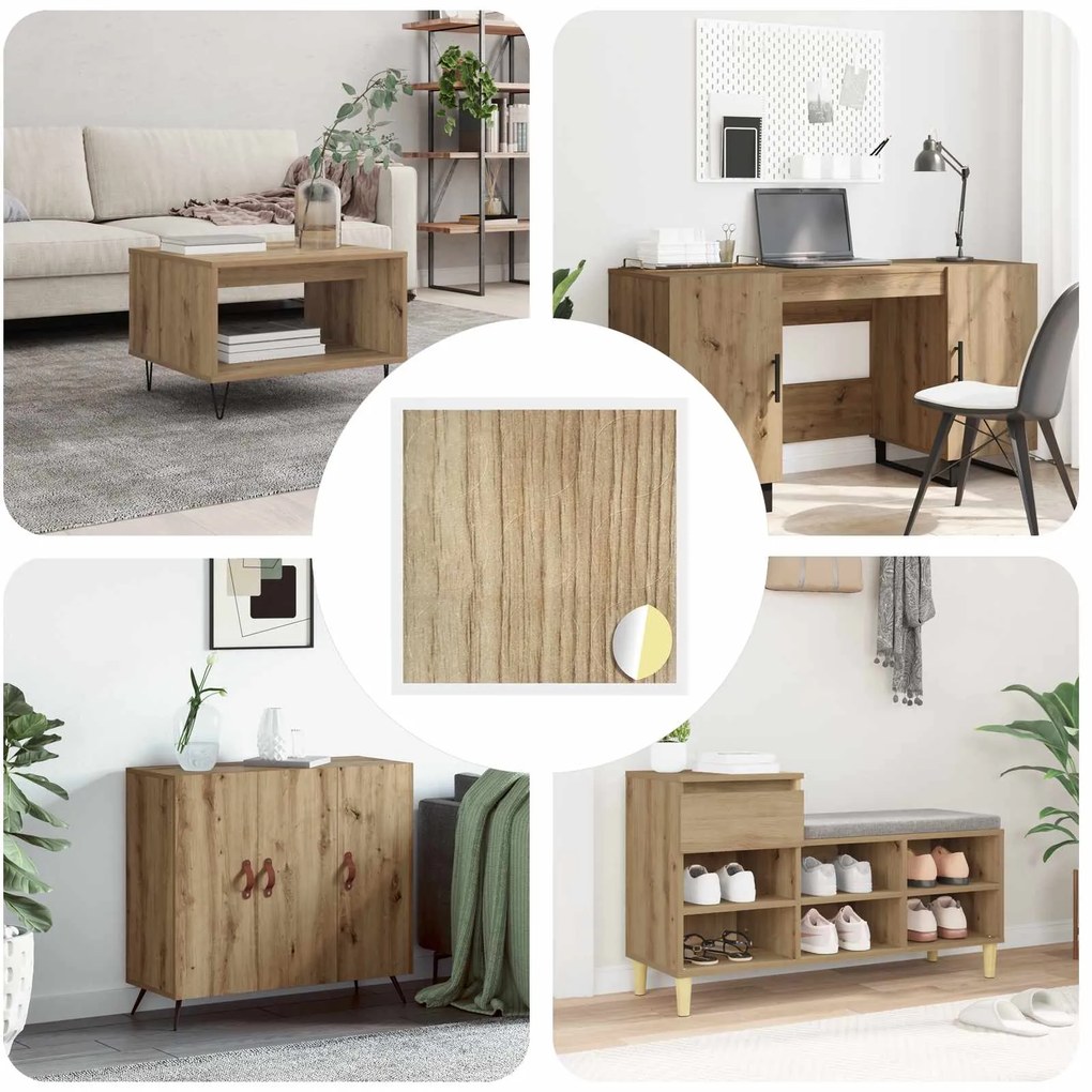 vidaXL Capa de Parafuso Autoadesiva 12 pcs Carvalho Artesanal