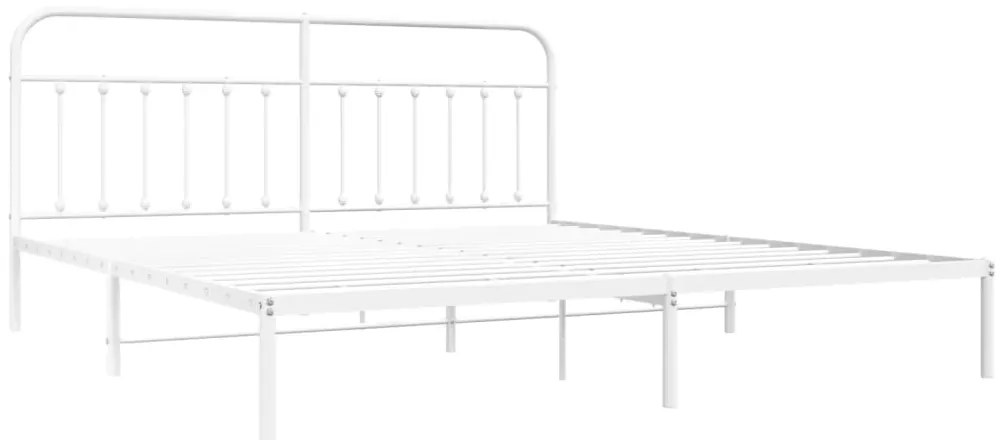 Estrutura de cama com cabeceira 200x200 cm metal branco
