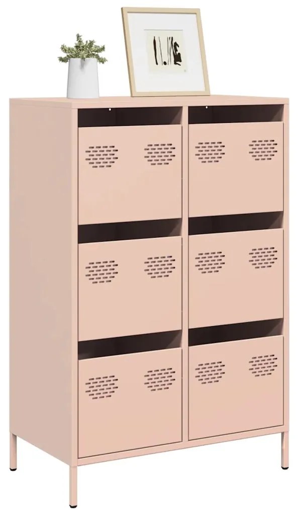 vidaXL Móvel alto 68x39x101,5 cm aço rosa