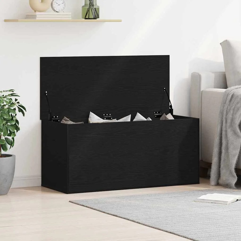 vidaXL Caixa de Armazenamento Carvalho preto 100 x 42 x 46 cm