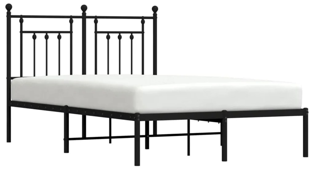 Estrutura de cama com cabeceira 120x200 cm metal preto